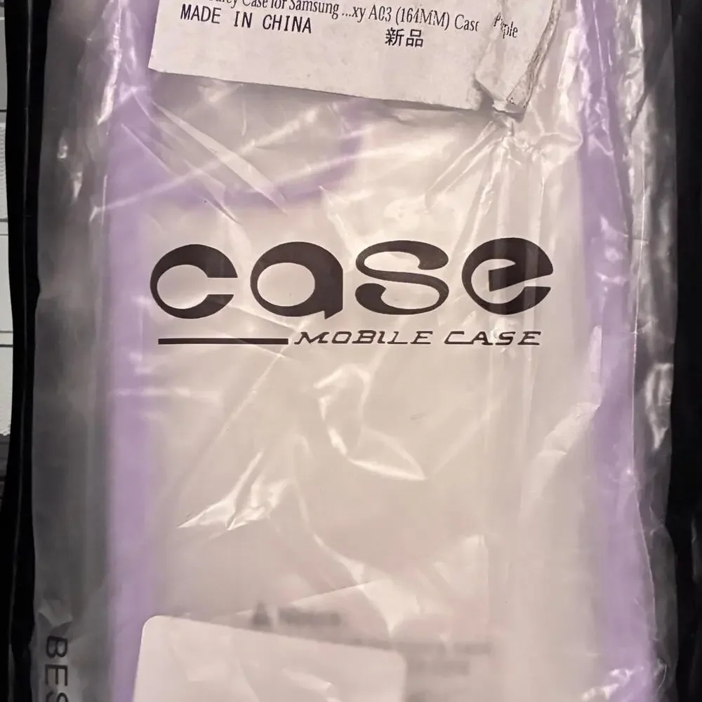 NWT purple jelly case Plus screen-protector for Samsung A03
